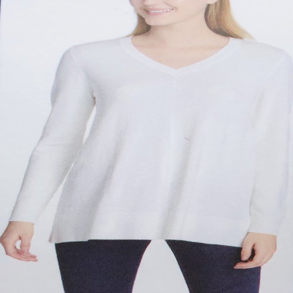 DKNY Jeans Ladies' V-Neck Sweater - Picture 4 of 5